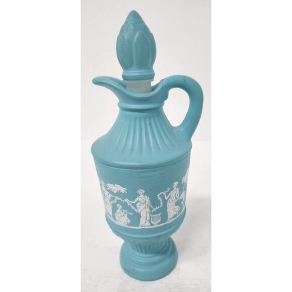Avon Other - VTG 1979 Avon Blue Frosted Glass Decanter Pitcher Cologne Bottle Mythology Scene